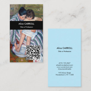 Mary Cassatt - Das Bad des Kindes - QR Code Visitenkarte