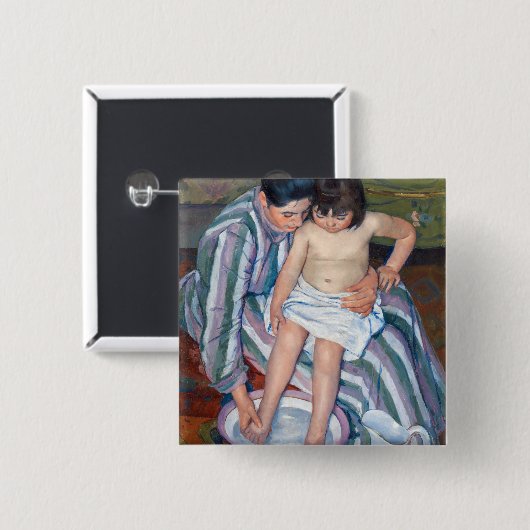 Mary Cassatt - Das Kinderbad / das Bad Button (Vorne & Hinten)