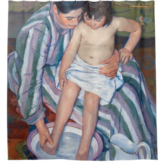 Mary Cassatt - Das Kinderbad / das Bad Duschvorhang (Vorderseite)