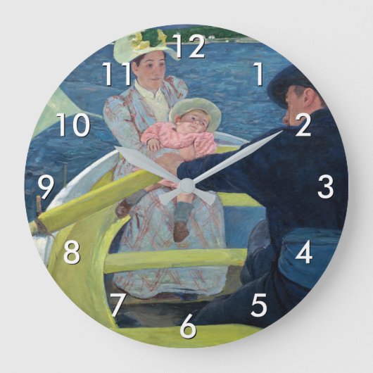 Mary Cassatt - Das Party für Boote Große Wanduhr (Vorderseite)