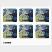 Mary Cassatt - Das Party für Boote Quadratischer Aufkleber (Blatt)