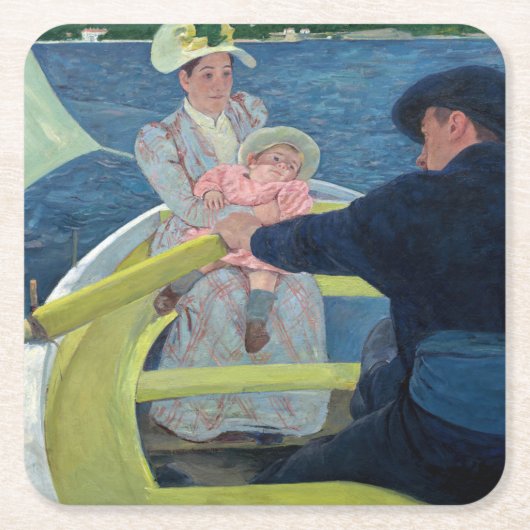 Mary Cassatt - Das Party für Boote Rechteckiger Pappuntersetzer (Vorderseite)