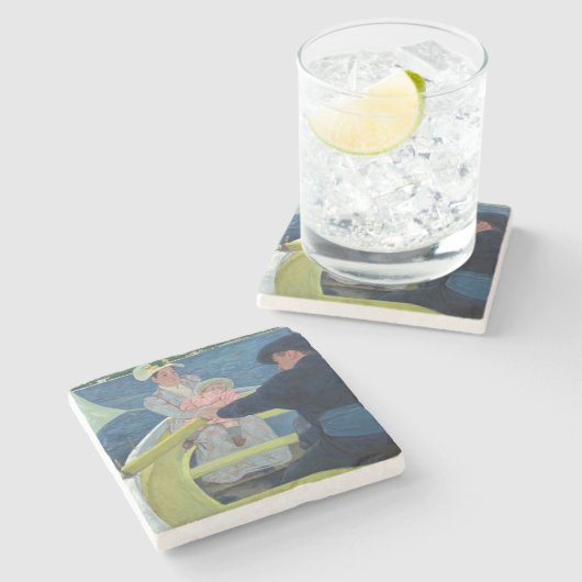 Mary Cassatt - Das Party für Boote Steinuntersetzer (Seitenansicht)