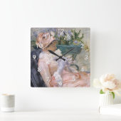 Mary Cassatt - Der Cup der Tee Quadratische Wanduhr (Zuhause)