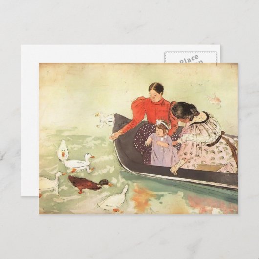 Mary Cassatt-, der die Enten füttert Postkarte (Vorne/Hinten)