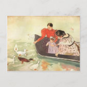 Mary Cassatt-, der die Enten füttert Postkarte (Vorderseite)