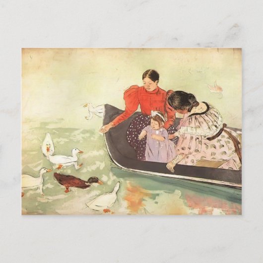 Mary Cassatt-, der die Enten füttert Postkarte (Vorderseite)