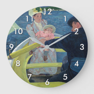 Mary Cassatt - Die Bootsfahrt Große Wanduhr