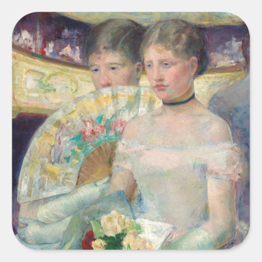 Mary Cassatt - Die Loge Quadratischer Aufkleber (Vorderseite)