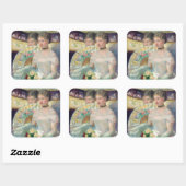 Mary Cassatt - Die Loge Quadratischer Aufkleber (Blatt)