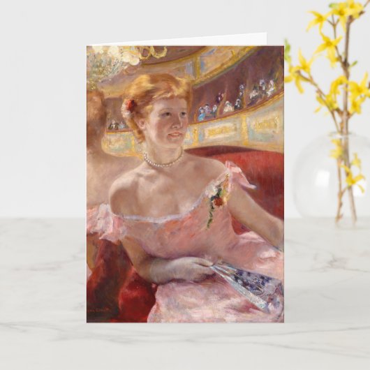 Mary Cassatt - Eine Frau mit Perlenschnur in einer Karte (Gelbe Blume)