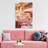 Mary Cassatt - Eine Frau mit Perlenschnur in einer Leinwanddruck (Insitu (Wohnzimmer))