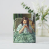 Mary Cassatt-Françoise in Green, Nähen Postkarte (Stehend Vorderseite)