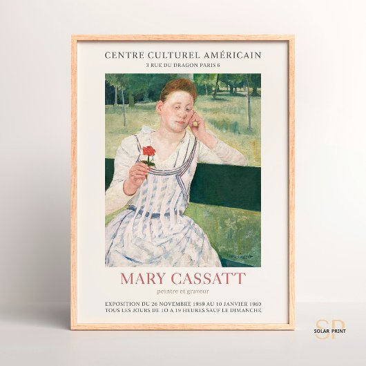 Mary Cassatt Frau mit einer roten Zinnia Art Print Poster