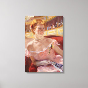 Mary Cassatt - Frau mit Perlenkette in einer Loge Leinwanddruck