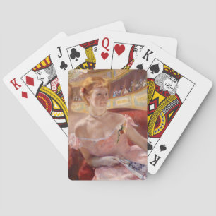 Mary Cassatt - Frau mit Perlenkette in einer Loge Spielkarten