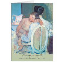 Mary Cassatt Frauen sitzen mit Kinderwaffenkarte