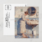 Mary Cassatt Gemälde Vintag Postkarte (Vorne/Hinten)