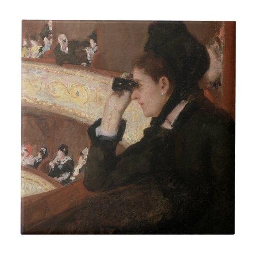 Mary Cassatt - In Loge Fliese (Vorderseite)