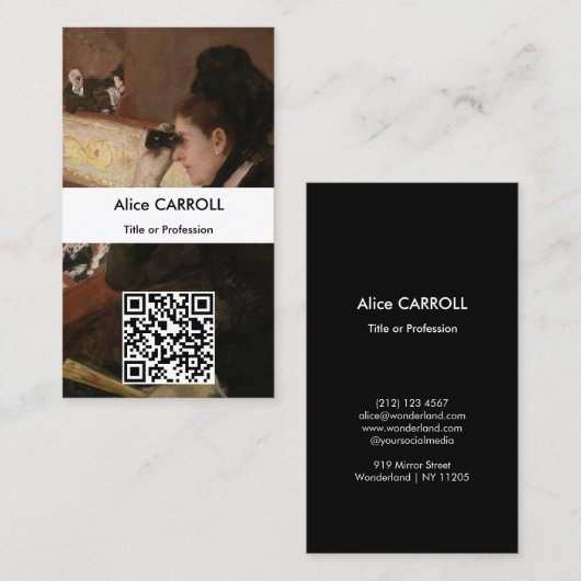 Mary Cassatt - In Loge - QR-Code Visitenkarte (Vorne/Hinten)