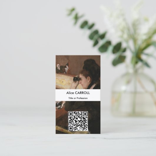 Mary Cassatt - In Loge - QR-Code Visitenkarte (Stehend Vorderseite)