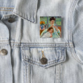 Mary Cassatt - Junge Mutter beim Nähen Button (Beispiel)