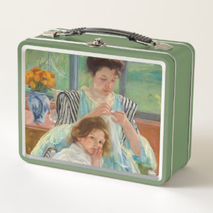 Mary Cassatt - Junge Mutter beim Nähen Metall Brotdose