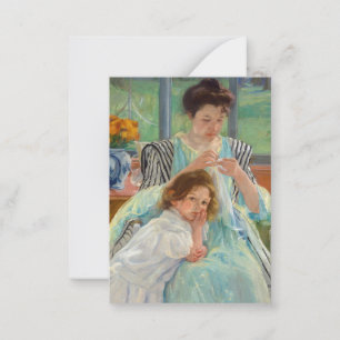 Mary Cassatt - Junge Mutter beim Nähen Mitteilungskarte