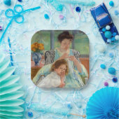 Mary Cassatt - Junge Mutter beim Nähen Pappteller (Party)