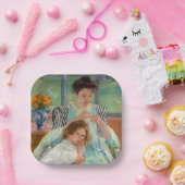 Mary Cassatt - Junge Mutter beim Nähen Pappteller (Party)