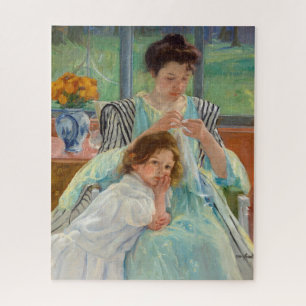 Mary Cassatt - Junge Mutter beim Nähen Puzzle