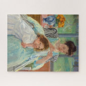 Mary Cassatt - Junge Mutter beim Nähen Puzzle (Horizontal)