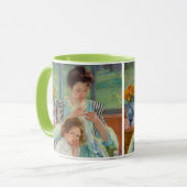Mary Cassatt - Junge Mutter beim Nähen Tasse (Vorderseite Links)