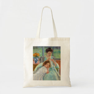 Mary Cassatt - Junge Mutter beim Nähen Tragetasche