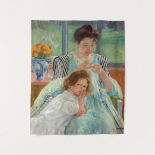 Mary Cassatt - Junge Mutter beim Nähen Wandteppich