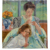 Mary Cassatt - Jungmütternähen Duschvorhang (Vorderseite)
