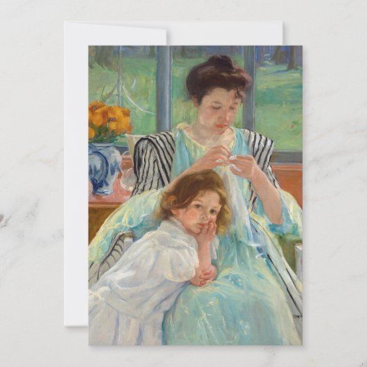 Mary Cassatt - Jungmütternähen Einladung (Vorderseite)