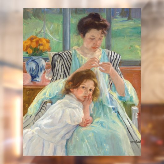 Mary Cassatt - Jungmütternähen Fensteraufkleber (Blatt 2)