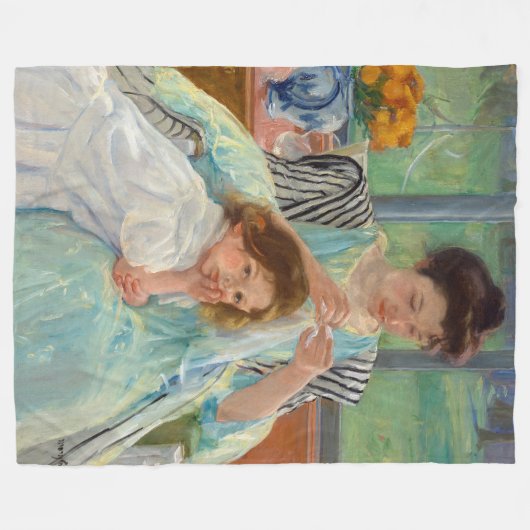 Mary Cassatt - Jungmütternähen Fleecedecke (Vorderseite (Horizontal))