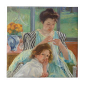Mary Cassatt - Jungmütternähen Fliese (Vorderseite)