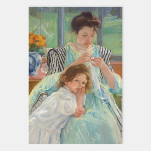 Mary Cassatt - Jungmütternähen Geschenkpapier Set