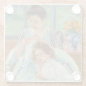 Mary Cassatt - Jungmütternähen Glasuntersetzer (Rückseite)