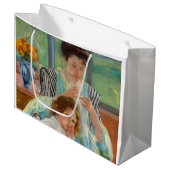 Mary Cassatt - Jungmütternähen Große Geschenktüte (Vorderseite Schrägansicht)