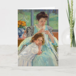 Mary Cassatt - Jungmütternähen Karte