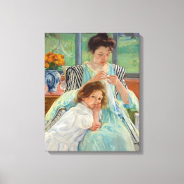 Mary Cassatt - Jungmütternähen Leinwanddruck