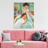 Mary Cassatt - Jungmütternähen Leinwanddruck (Insitu (Wohnzimmer))