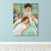 Mary Cassatt - Jungmütternähen Leinwanddruck (Insitu (Holzboden))