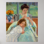 Mary Cassatt - Jungmütternähen Poster (Vorne)