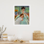 Mary Cassatt - Jungmütternähen Poster (Küche)