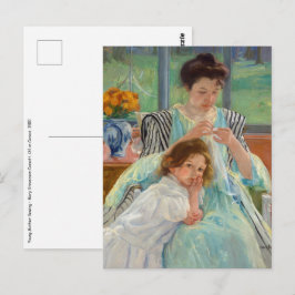 Mary Cassatt - Jungmütternähen Postkarte